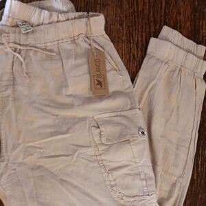 Bianco Beige Cargo Pants